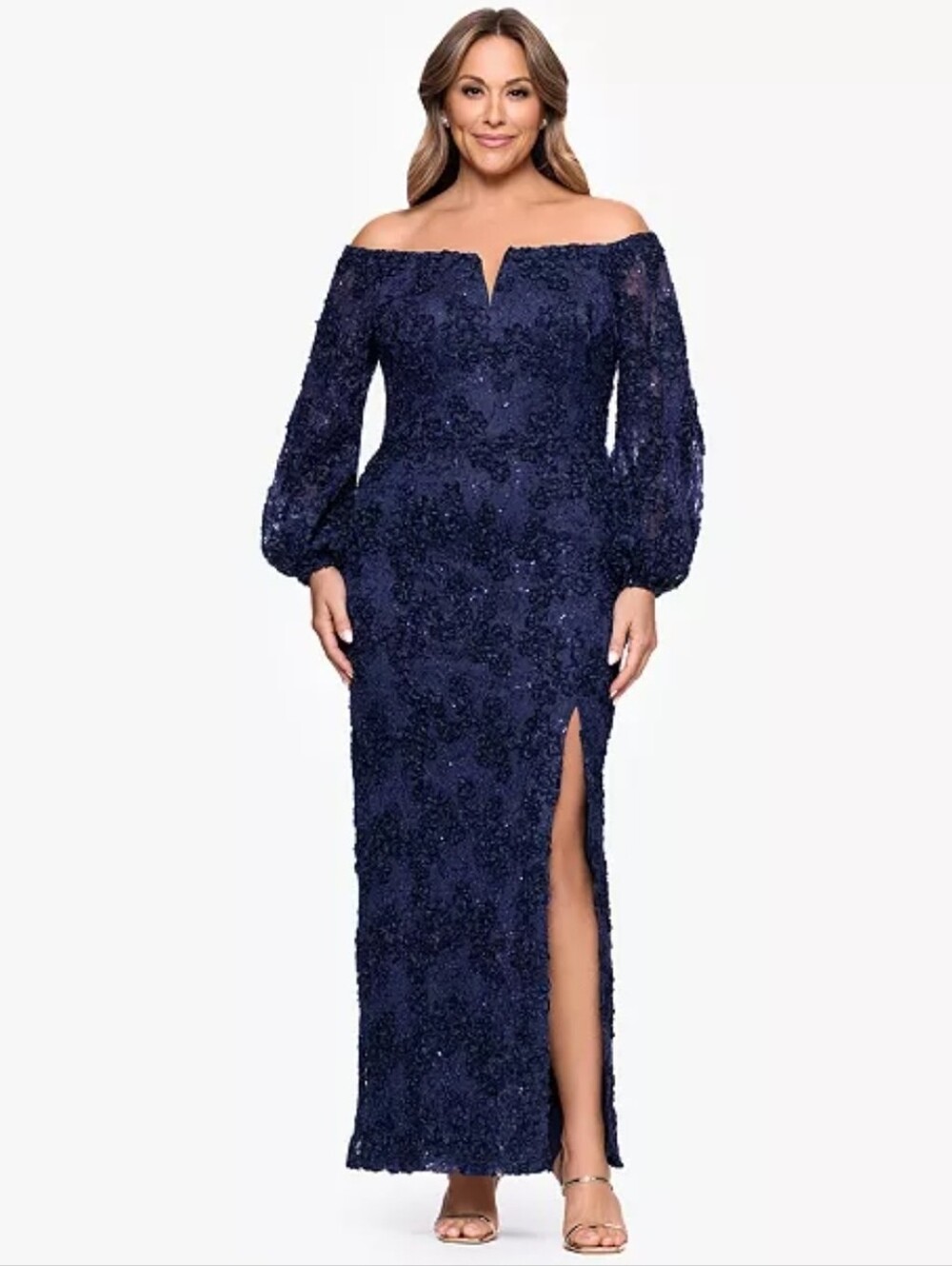 Xscape Off The-Shoulder Soutache Lace Gown Size 18W NWT